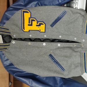 Gray and Blue Varsity Jacket